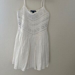 NWOT white cotton eyelet mini dress Forever 21 Size small